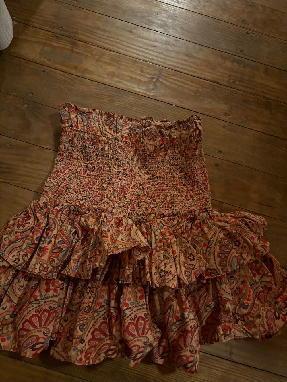 House of Harlow 1960 Multicolor Paisley Mini Skirt in Cream, Red, Orange
